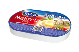 Makrela filety v paradajk.omáčke EO RYBA, 170g (A)